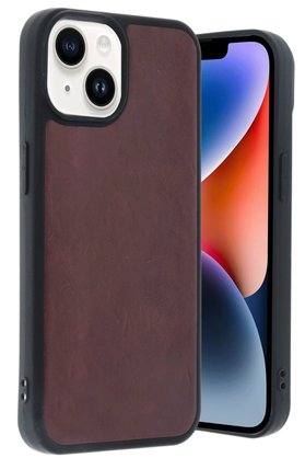 CepteToptan iPhone 14 Kılıf Aras Deri Kapak - Bordo - DROPX6824-4841