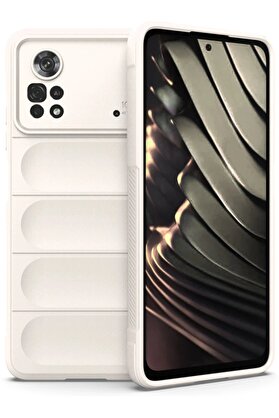 CepteToptan Xiaomi Poco X4 Pro 5G Kılıf Optimum Silikon - Krem - DROPX4104-3038