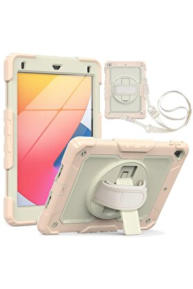 CepteToptan iPad 5 Air 9.7 Kılıf Strap New Tablet Kapak - Pembe - DROPX7486-5965