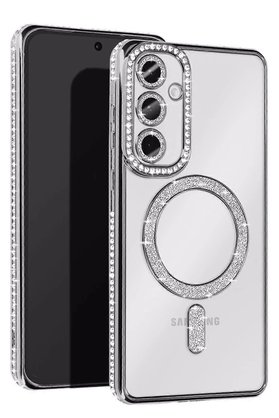 CepteToptan Samsung Galaxy S25 Edge Joke Simli Magneticsafe Kılıf - Gümüş - DROPX1181-2110