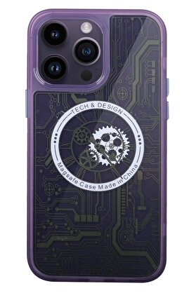 CepteToptan iPhone 14 Pro Kılıf Magic Magneticsafe Silikon - Derin Mor - DROPX3160-7367