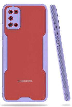 CepteToptan Samsung Galaxy A02S Kılıf Platin Silikon - Lila - DROPX5949-3756