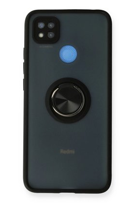 CepteToptan Xiaomi Redmi 9C Kılıf Montreal Yüzüklü Silikon Kapak - Siyah - DROPX4130-5392