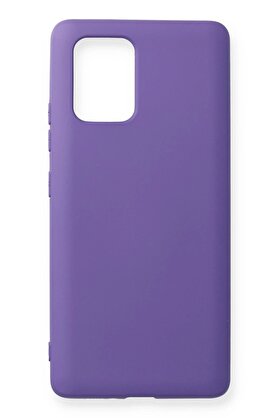CepteToptan Samsung Galaxy A91 / S10 Lite Kılıf Nano içi Kadife Silikon - Mor - DROPX5166-7429