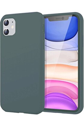 CepteToptan iPhone 11 Kılıf First Silikon - Koyu Yeşil - DROPX3293-4240
