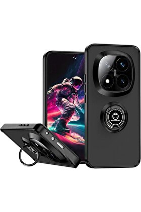 CepteToptan Xiaomi Redmi Note 14 Pro Plus Kılıf Montreal Yüzüklü Silikon Kapak - Siyah - DROPX2168-1828