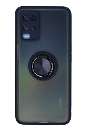 CepteToptan Oppo A54 4G Kılıf Montreal Yüzüklü Silikon Kapak - Lacivert - DROPX8034-5914
