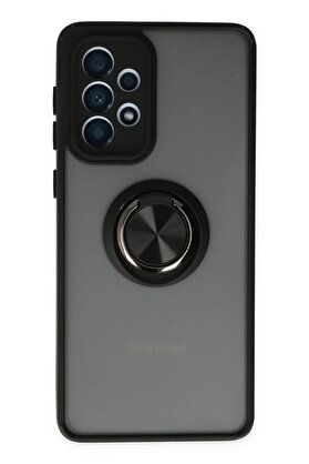 CepteToptan Samsung Galaxy A33 5G Kılıf Montreal Yüzüklü Silikon Kapak - Siyah - DROPX1099-2900