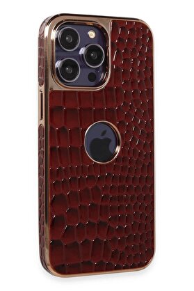 CepteToptan iPhone 13 Pro Max Kılıf Snake Kapak - Bordo - DROPX1197-9013