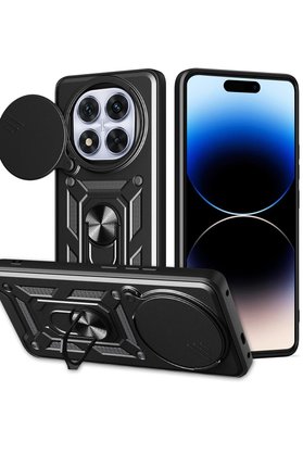 CepteToptan Xiaomi Redmi Note 14 Pro Plus Kılıf Pars Lens Yüzüklü Silikon - Siyah - DROPX5060-5221