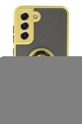 CepteToptan Samsung Galaxy S21 FE Kılıf Montreal Yüzüklü Silikon Kapak - Sarı - DROPX4152-2359