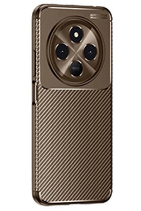 CepteToptan Tecno Spark 30 Kılıf Auto Focus Karbon Kapak - Kahverengi - DROPX6384-8465
