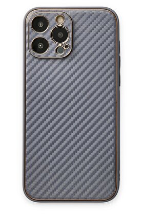 CepteToptan iPhone 13 Pro Kılıf Coco Karbon Silikon - Gri - DROPX5407-8005