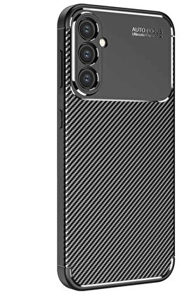 CepteToptan Samsung Galaxy S25 Kılıf Auto Focus Karbon Kapak - Siyah - DROPX9783-3259