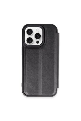 CepteToptan iPhone 15 Pro Max Kılıf Flip Cover - Siyah - DROPX7677-7177