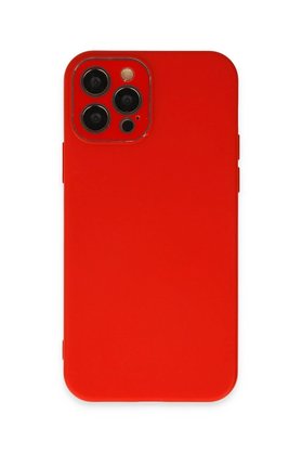 CepteToptan iPhone 12 Pro Max Kılıf Lansman Glass Kapak - Kırmızı - DROPX9736-5763