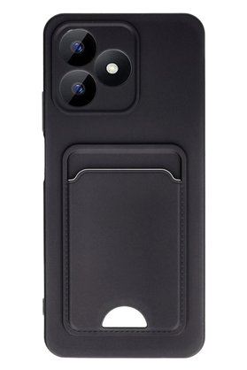 CepteToptan Realme Note 50 4G Kılıf Kelvin Kartvizitli Silikon - Siyah - DROPX4834-1780