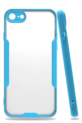 CepteToptan iPhone 7 Kılıf Platin Silikon - Mavi - DROPX6904-8653