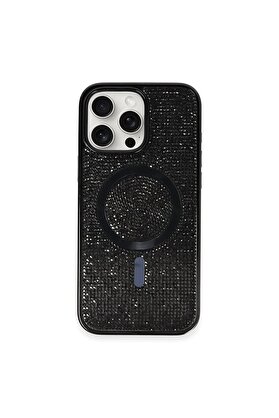 CepteToptan iPhone 16 Pro Max Kılıf Diamond Magsafe Kapak - Siyah - NEO6648-7627