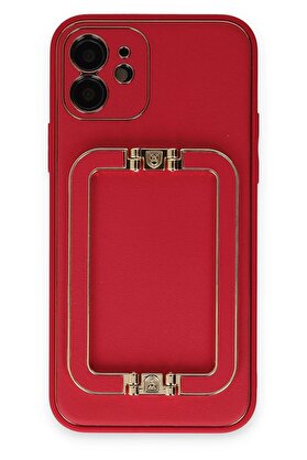 CepteToptan iPhone 12 Kılıf Coco Elit Kapak - Kırmızı - DROPX8354-3350