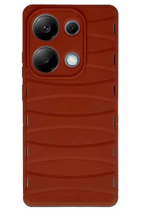 CepteToptan Xiaomi Redmi Note 13 Pro 4G Kılıf Bibercas Silikon Kapak - Kırmızı - DROPX4101-3409