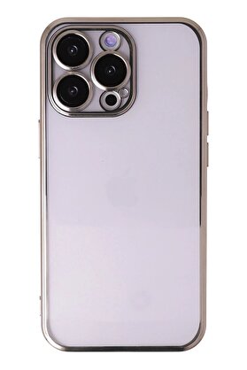 CepteToptan iPhone 13 Pro Max Kılıf Lensli Silikon - Gold - DROPX4344-4418