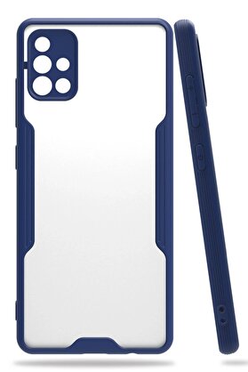 CepteToptan Samsung Galaxy A71 Kılıf Platin Silikon - Lacivert - DROPX1847-7471