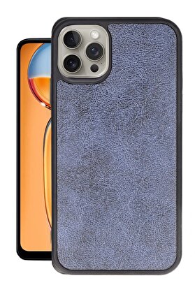 CepteToptan iPhone 14 Pro Max Kılıf Aras Deri Kapak - Lacivert - DROPX4385-1441