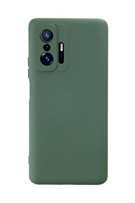 CepteToptan Xiaomi Mi 11T Pro Kılıf Nano içi Kadife Silikon - Koyu Yeşil - DROPX7509-9050