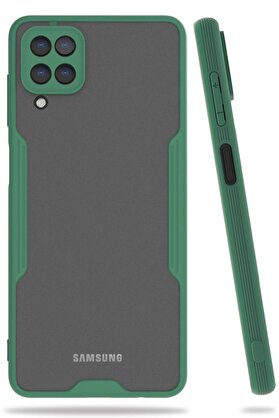 CepteToptan Samsung Galaxy A22 Kılıf Platin Silikon - Yeşil - DROPX4558-5557
