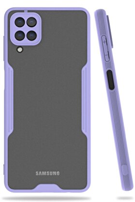 CepteToptan Samsung Galaxy A22 Kılıf Platin Silikon - Lila - DROPX4316-6432