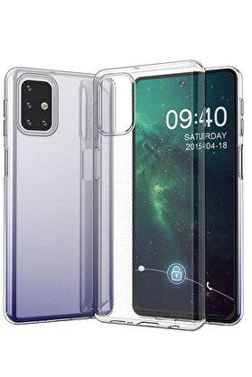 CepteToptan Samsung Galaxy M31S Kılıf Lüx Şeffaf Silikon - DROPX5972-5322