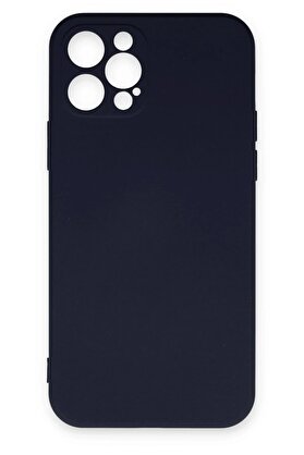 CepteToptan iPhone 12 Pro Max Kılıf Nano içi Kadife Silikon - Lacivert - DROPX6824-8367