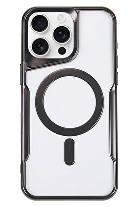 CepteToptan iPhone 16 Pro Max Kılıf Boyi Magsafe Silikon Kapak - Siyah - DROPX8981-4088