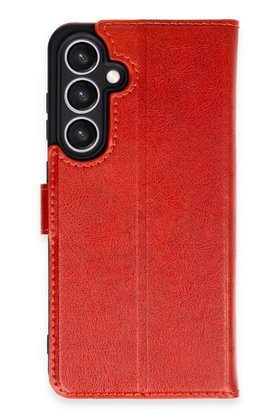 CepteToptan Samsung Galaxy S24 FE Kılıf Trend S Plus Kapaklı Kılıf - Kırmızı - DROPX9905-2173