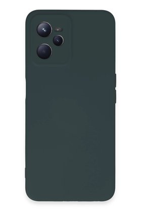 CepteToptan Realme C35 Kılıf Nano içi Kadife Silikon - Koyu Yeşil - DROPX4584-6102