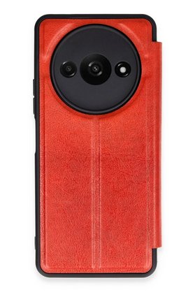 CepteToptan Xiaomi Redmi A3 4G Kılıf Flip Cover - Kırmızı - DROPX4949-2242