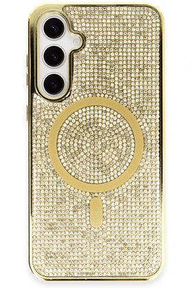 CepteToptan Samsung Galaxy S23 Kılıf Diamond Magsafe Kapak - Gold - DROPX5212-8888