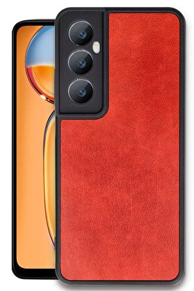 CepteToptan Realme C65 Kılıf Aras Deri Kapak - Kırmızı - DROPX7036-8376