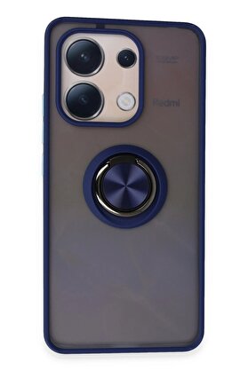 CepteToptan Xiaomi Redmi Note 13 4G Kılıf Montreal Yüzüklü Silikon Kapak - Lacivert - DROPX5136-1831