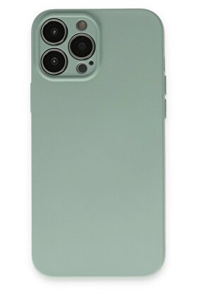 CepteToptan iPhone 13 Pro Max Kılıf Nano içi Kadife Silikon - Su Yeşili - DROPX4145-1807