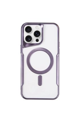 CepteToptan iPhone 15 Pro Max Kılıf Boyi Magsafe Silikon Kapak - Derin Mor - DROPX2144-5146