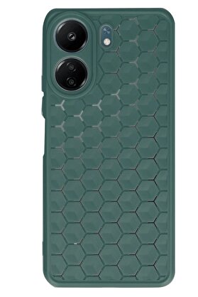 CepteToptan Xiaomi Redmi 13C Kılıf Petek Silikon Kapak - Koyu Yeşil - DROPX9964-1777