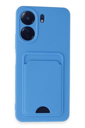 CepteToptan Xiaomi Redmi 13C Kılıf Kelvin Kartvizitli Silikon - Mavi - DROPX5959-3341