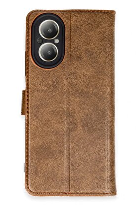 CepteToptan Realme 12 Lite Kılıf Trend S Plus Kapaklı Kılıf - Taba - DROPX1193-2600