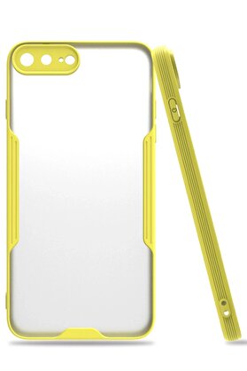 CepteToptan iPhone 7 Plus Kılıf Platin Silikon - Sarı - DROPX5853-7067