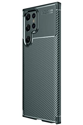 CepteToptan Samsung Galaxy S25 Ultra Kılıf Auto Focus Karbon Kapak - Koyu Yeşil - DROPX5872-6922