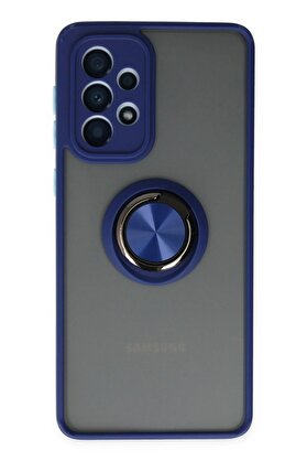 CepteToptan Samsung Galaxy A33 5G Kılıf Montreal Yüzüklü Silikon Kapak - Lacivert - DROPX5161-3660