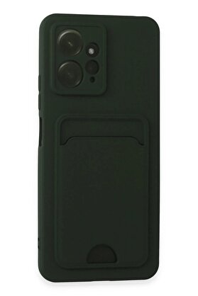 CepteToptan Xiaomi Redmi Note 12 4G Kılıf Kelvin Kartvizitli Silikon - Koyu Yeşil - DROPX4093-3825