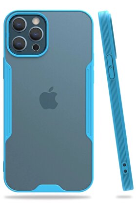 CepteToptan iPhone 12 Pro Max Kılıf Platin Silikon - Mavi - DROPX6595-2788